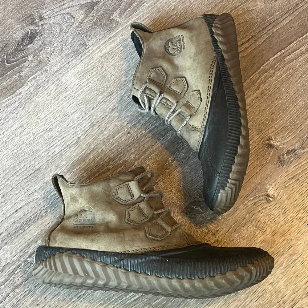 Sorel Out N About Duck Boots Brown Leather Waterproof Womens 9.5 UK 7.5 EU‎ 40.5